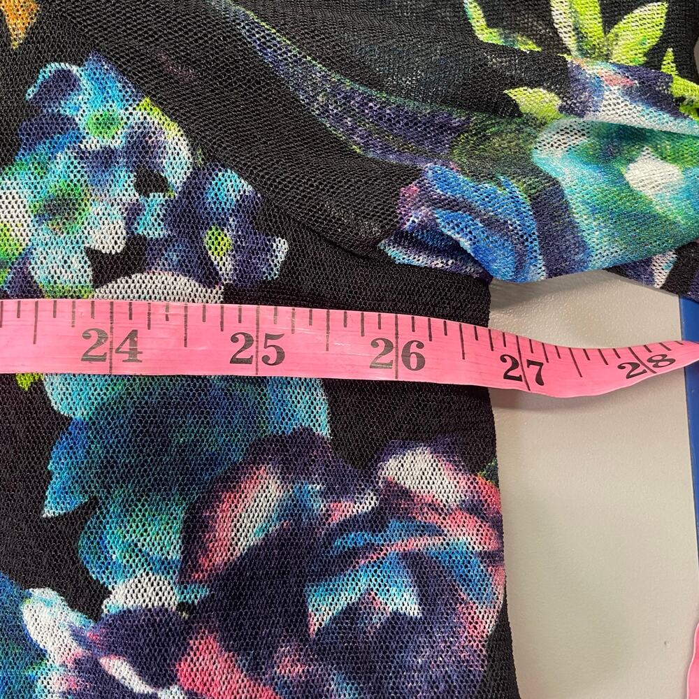 Calessa Black Floral Layer Flared Sleeve  Knit Top  *2X/3X - Picture 8 of 12